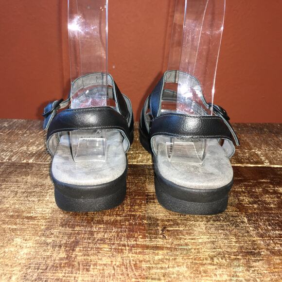 SAS Huarache Quarter Strap Sandal Womens 7 M Black Leather Southwest Woven - Picture 3 of 9